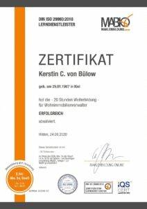 Zertifikat Weiterbildung Hausverwaltung